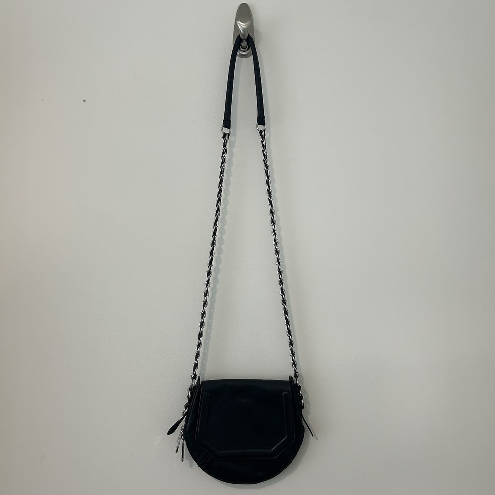 Rag & Bone Bradbury Flap Mini-Hobo Black Leather Purse
